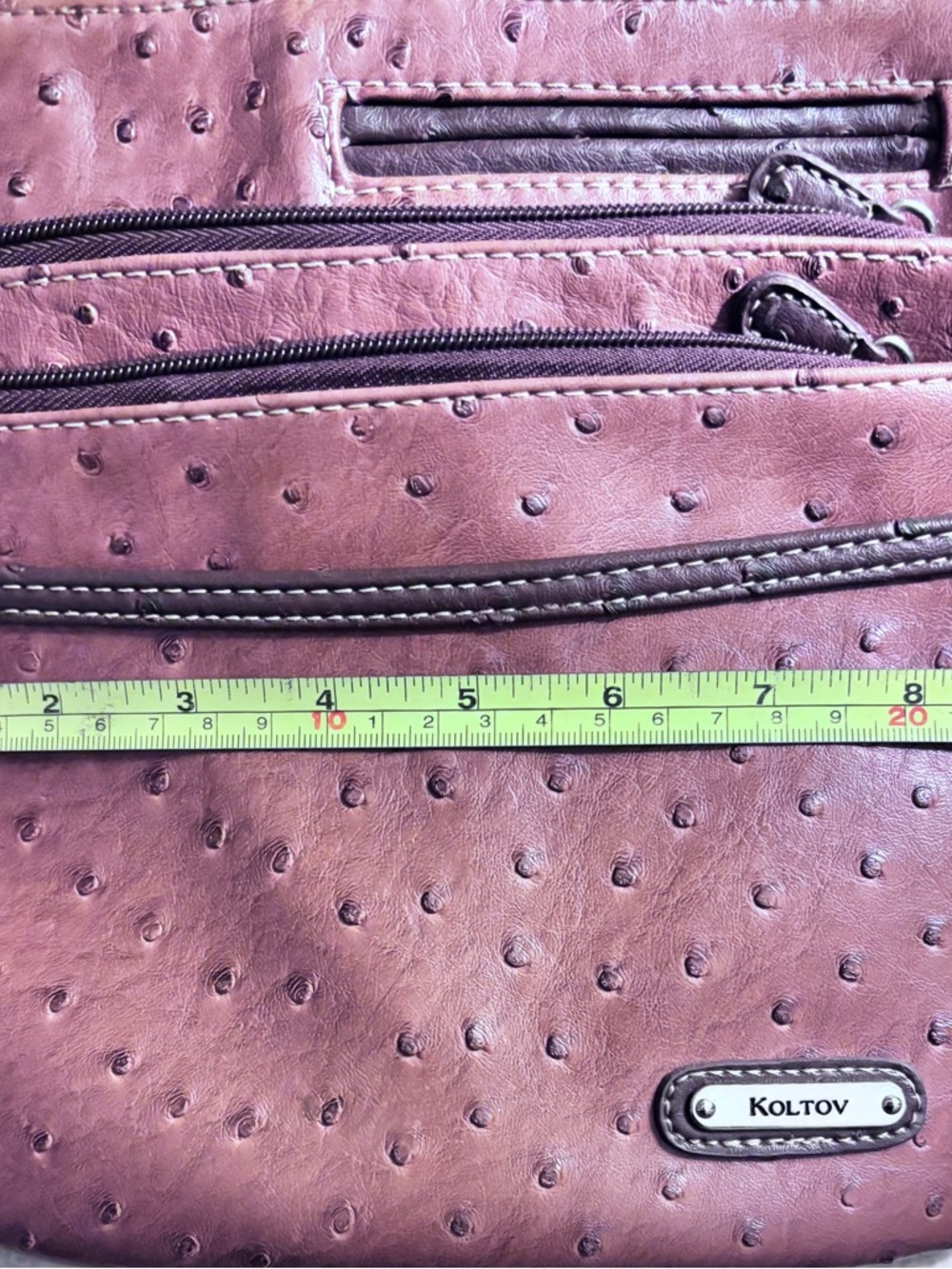 Everyday Brown Crossbody Bag with Multiple Zip Pockets - Picture 6 of 7